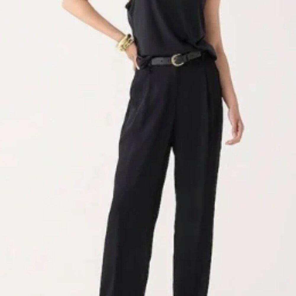 NWOT Classic J.Crew Black  Pant Tailored easy pant in 365 crepe Suiting Size 16